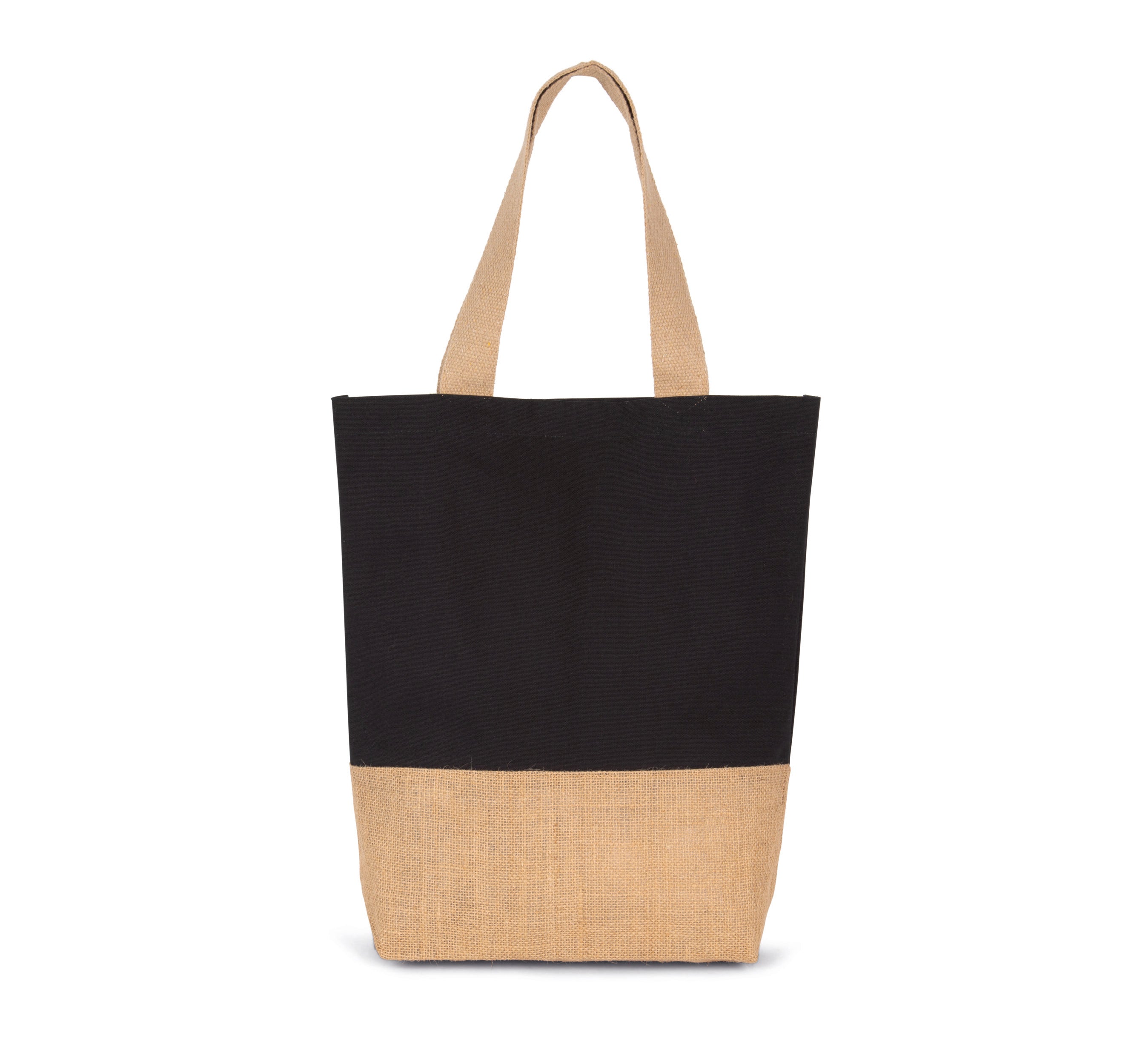 Shopping bag in cotton and laminated jute yarn