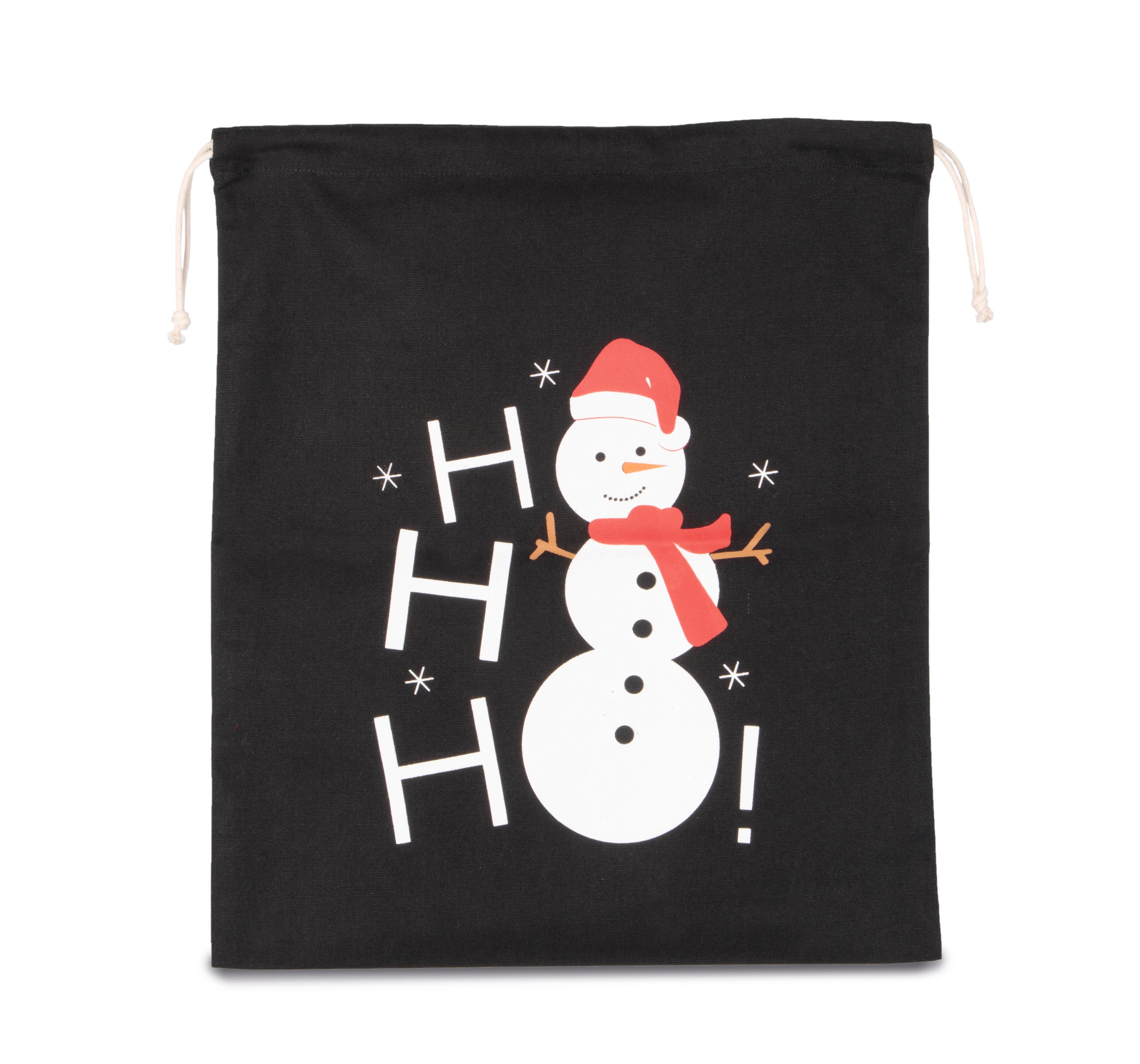 Drawstring cotton snowman bag