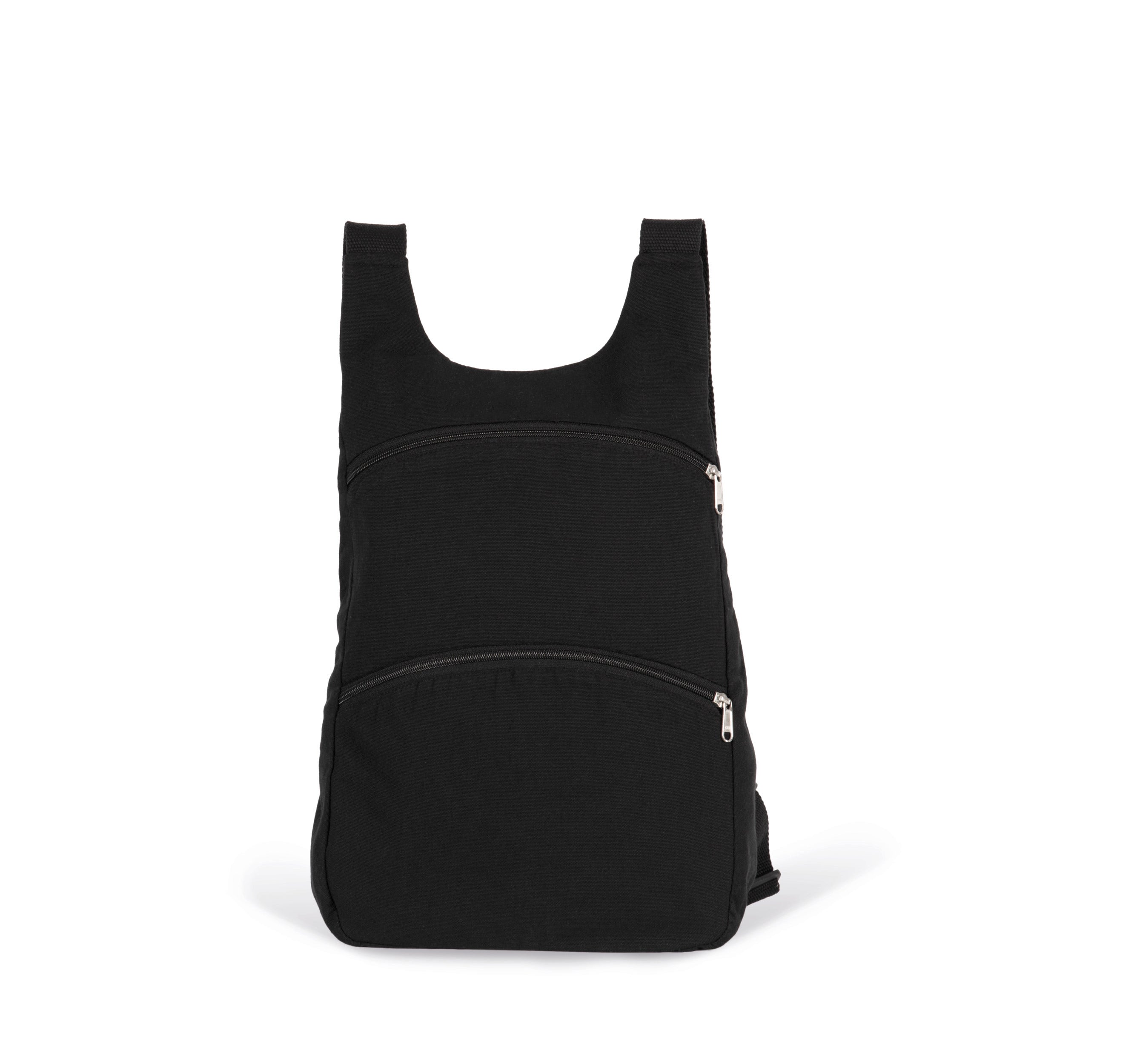 Recycled backpack with anti-theft back pocket
