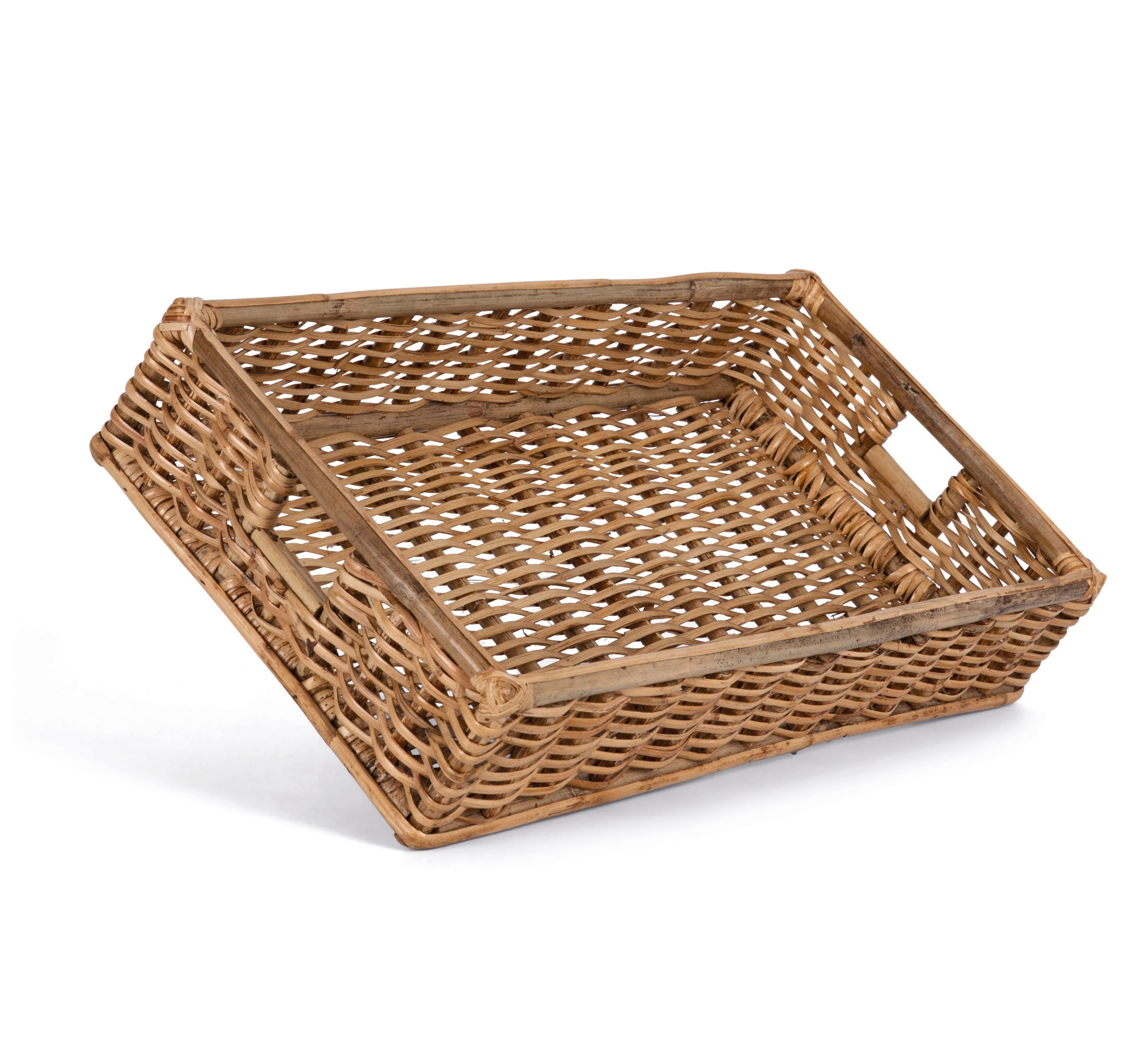 Panier rectangulaire en rotin