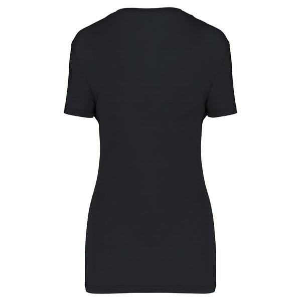 T-shirt Lyocell TENCEL™ col V manches courtes femme - 145 g