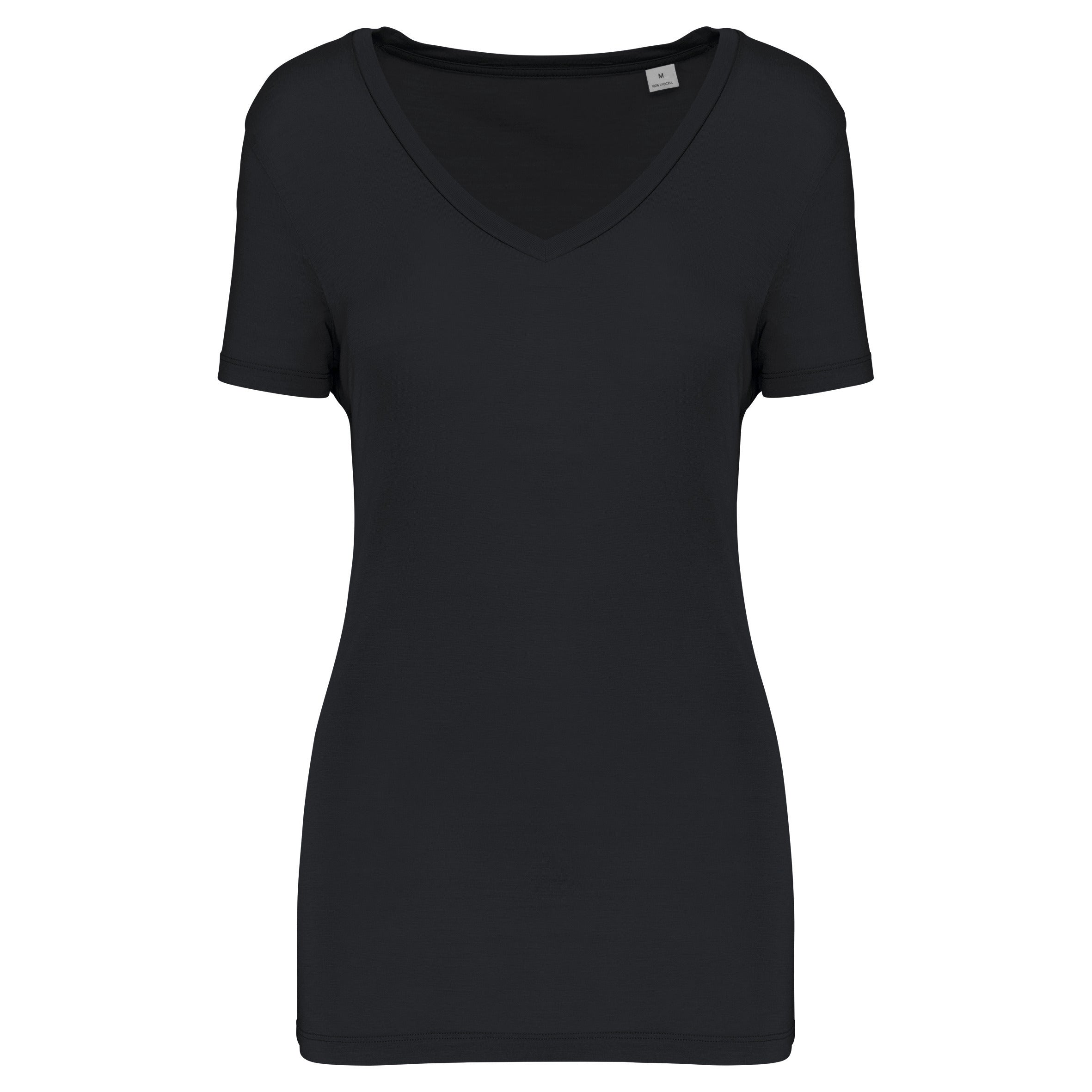 T-shirt Lyocell TENCEL™ col V manches courtes femme - 145 g