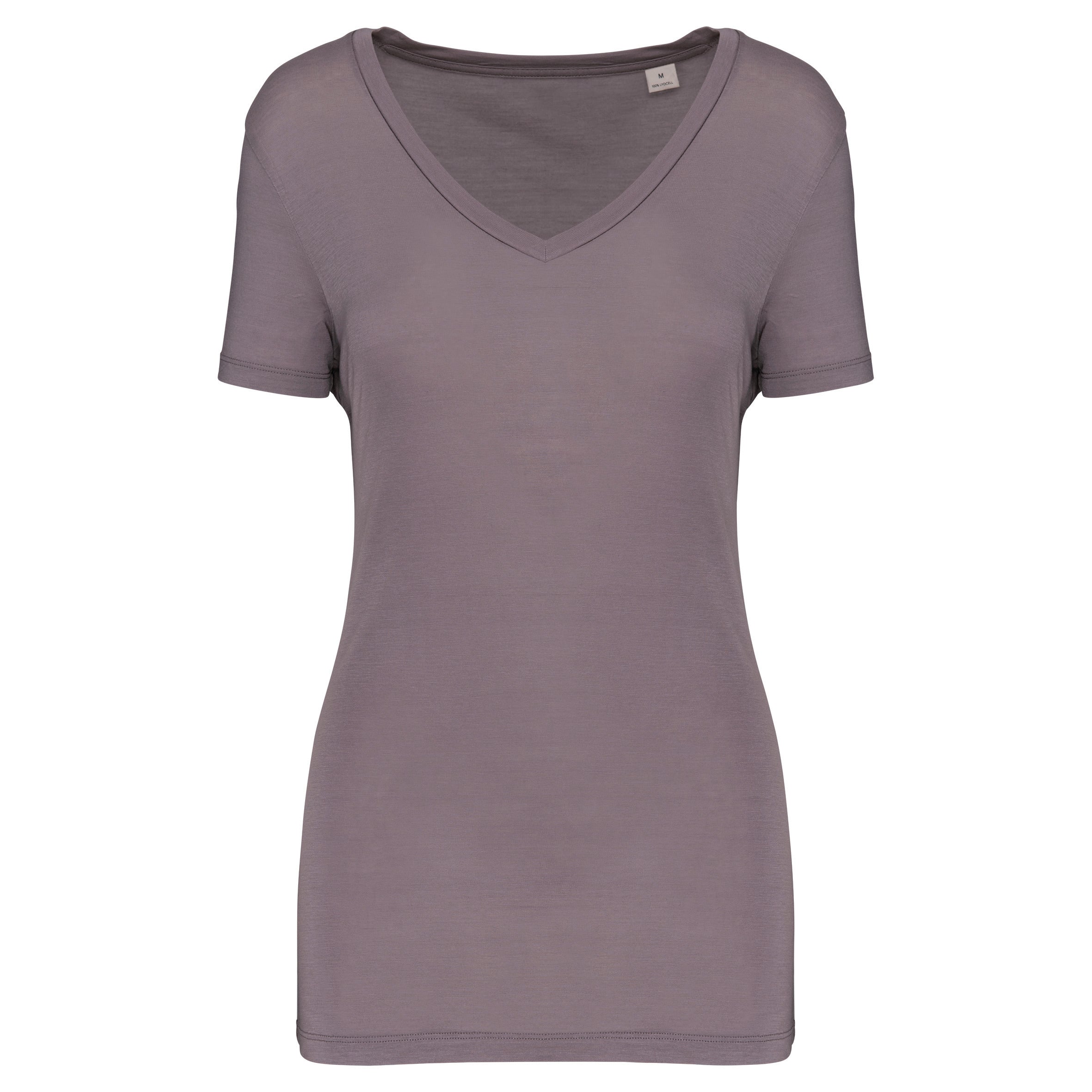 T-shirt Lyocell TENCEL™ col V manches courtes femme - 145 g
