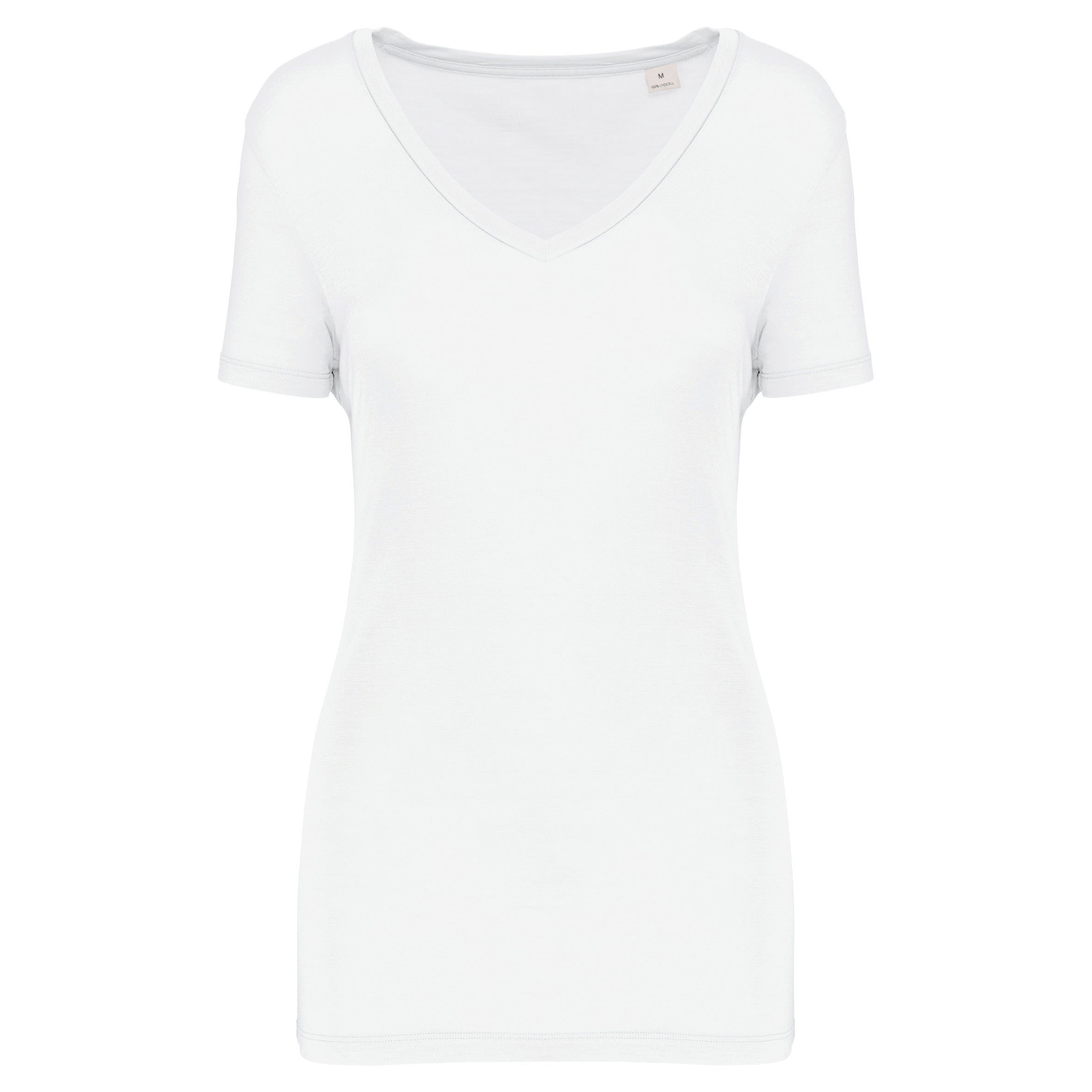 T-shirt Lyocell TENCEL™ col V manches courtes femme - 145 g