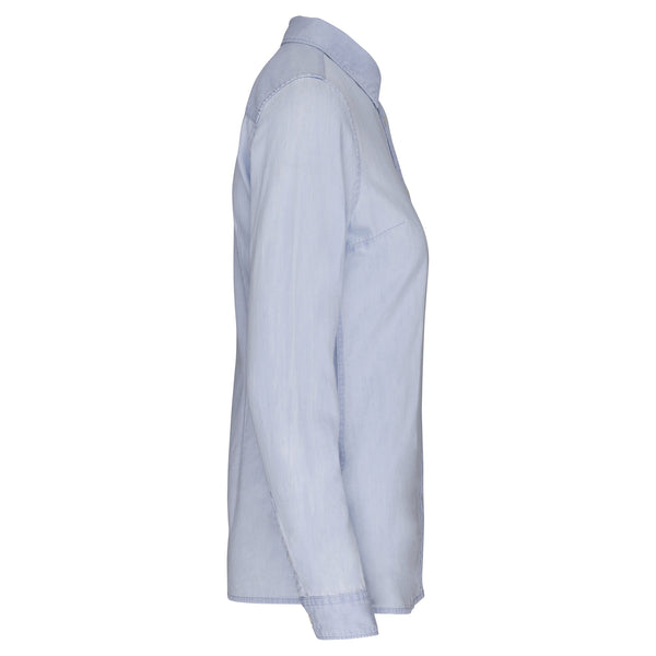 Chemise écoresponsable délavée en coton twill femme