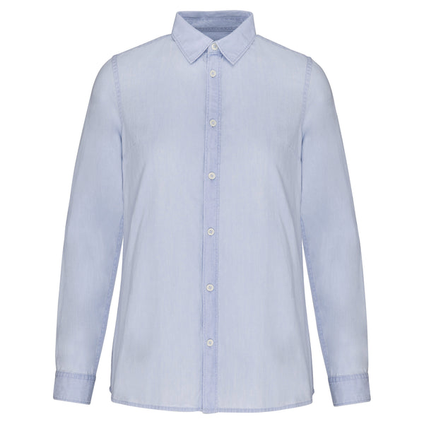 Chemise écoresponsable délavée en coton twill femme