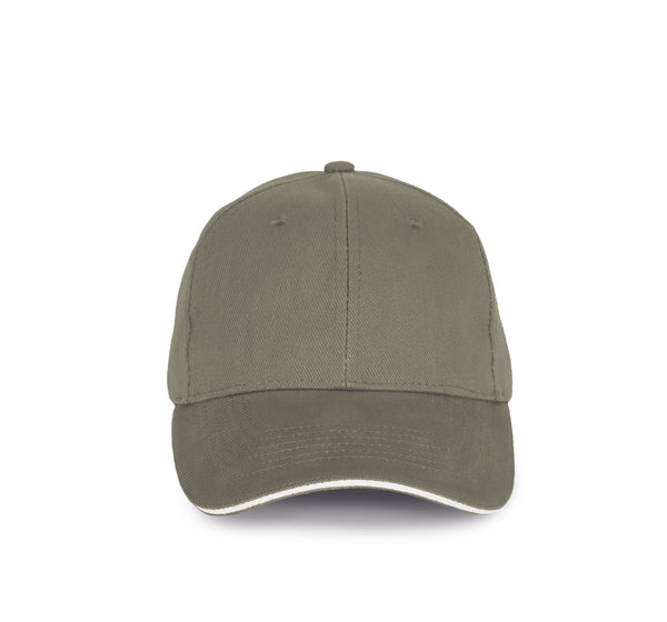 Contrast sandwich organic cotton cap - 6 panels