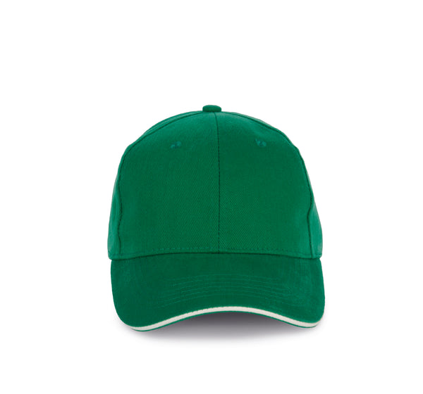 Contrast sandwich organic cotton cap - 6 panels