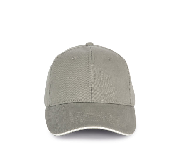 Contrast sandwich organic cotton cap - 6 panels