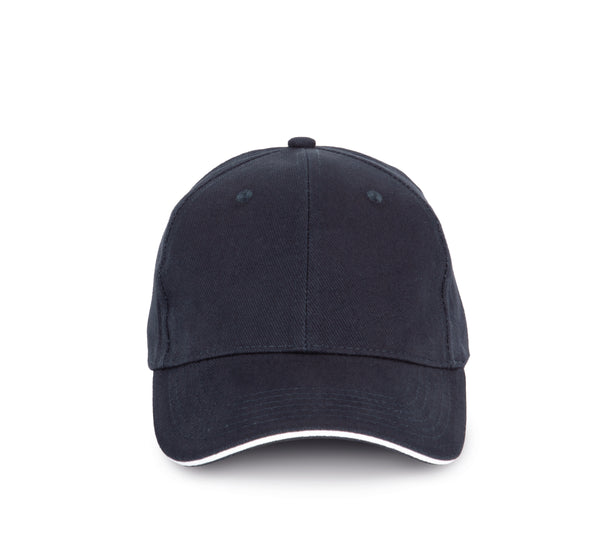 Contrast sandwich organic cotton cap - 6 panels