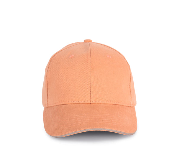 Contrast sandwich organic cotton cap - 6 panels