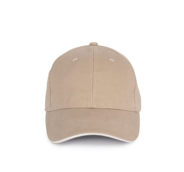 Contrast sandwich organic cotton cap - 6 panels