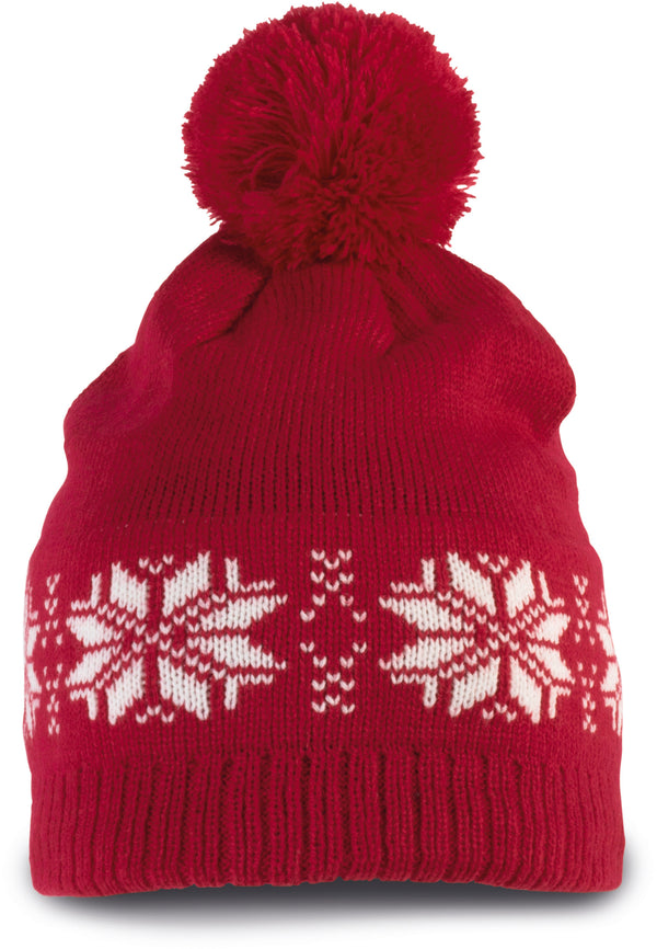 Star pattern knitted Christmas hat