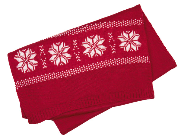 Star Pattern Knitted Christmas Scarf