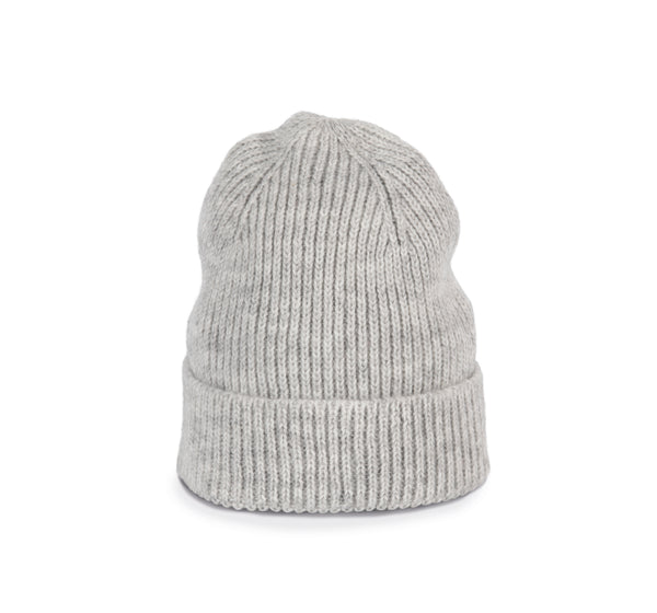 Klassieke beanie gebreid van gerecycled garen