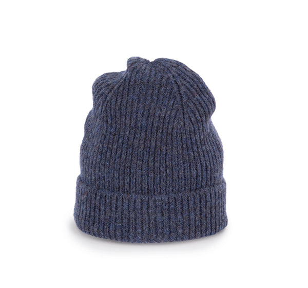 Klassieke beanie gebreid van gerecycled garen