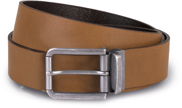 Leren riem met ruwe rand - 35 mm