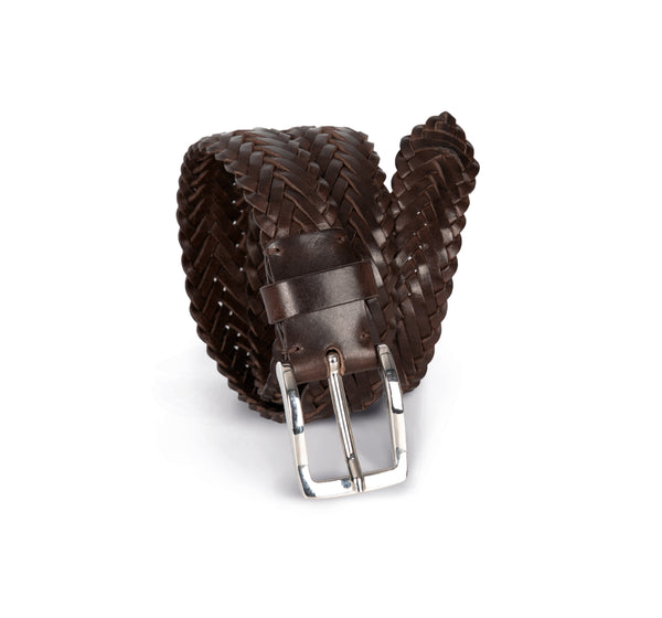 Braided leather belt