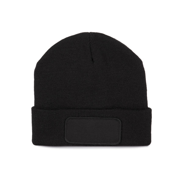 Gerecyclede beanie met patch en Thinsulate voering