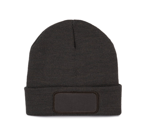 Gerecyclede beanie met patch en Thinsulate voering