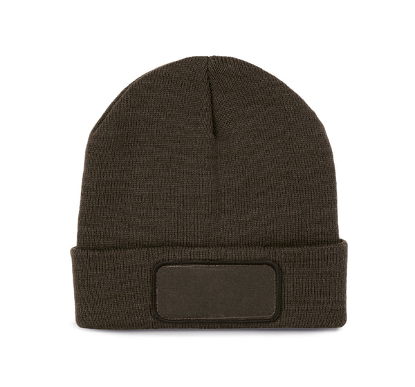 Gerecyclede beanie met patch en Thinsulate voering