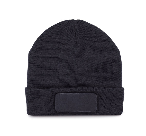 Gerecyclede beanie met patch en Thinsulate voering