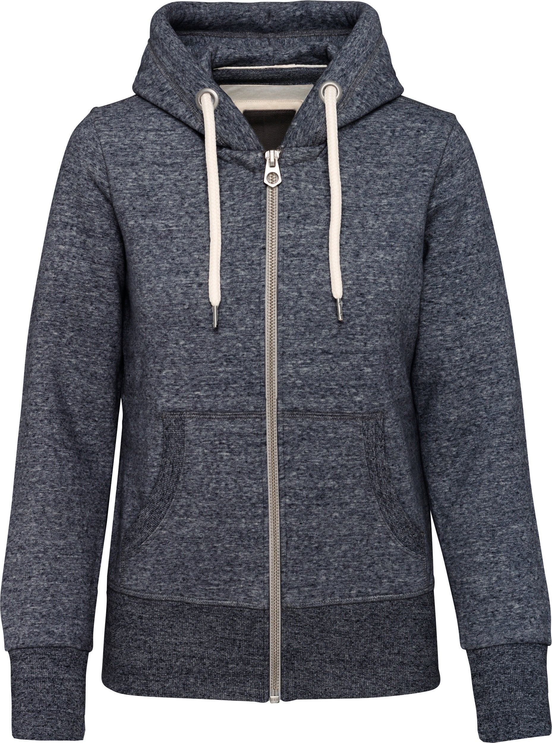 Vintage sweatshirt met capuchon en rits voor dames