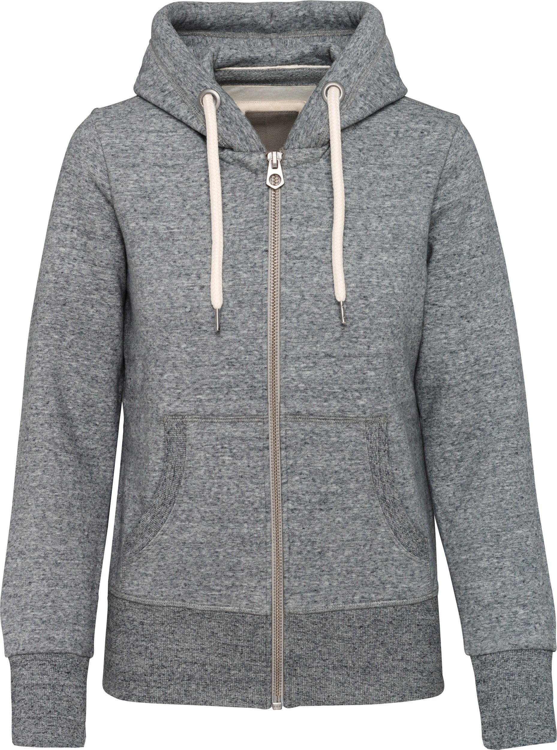 Vintage sweatshirt met capuchon en rits voor dames