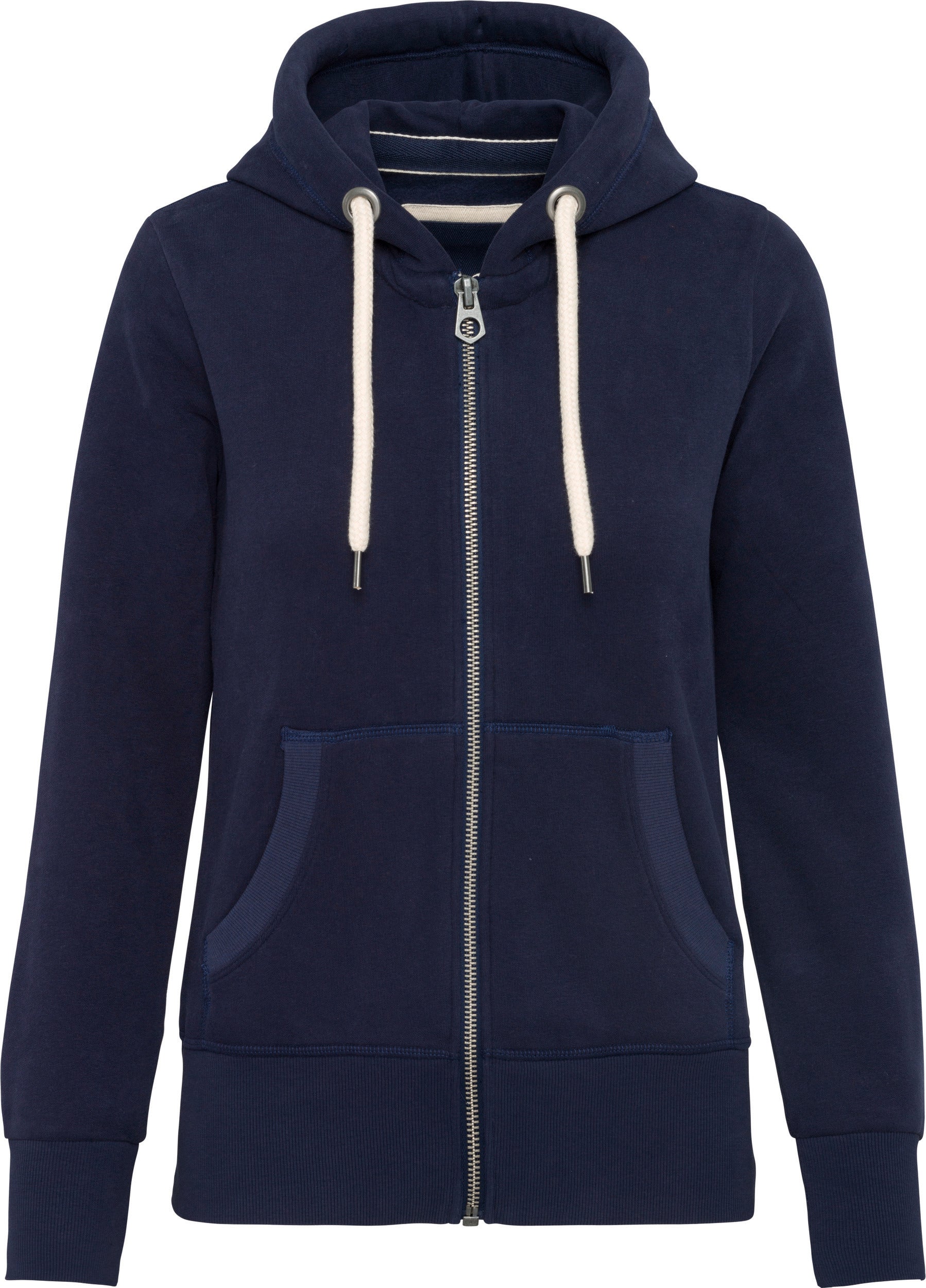 Vintage sweatshirt met capuchon en rits voor dames
