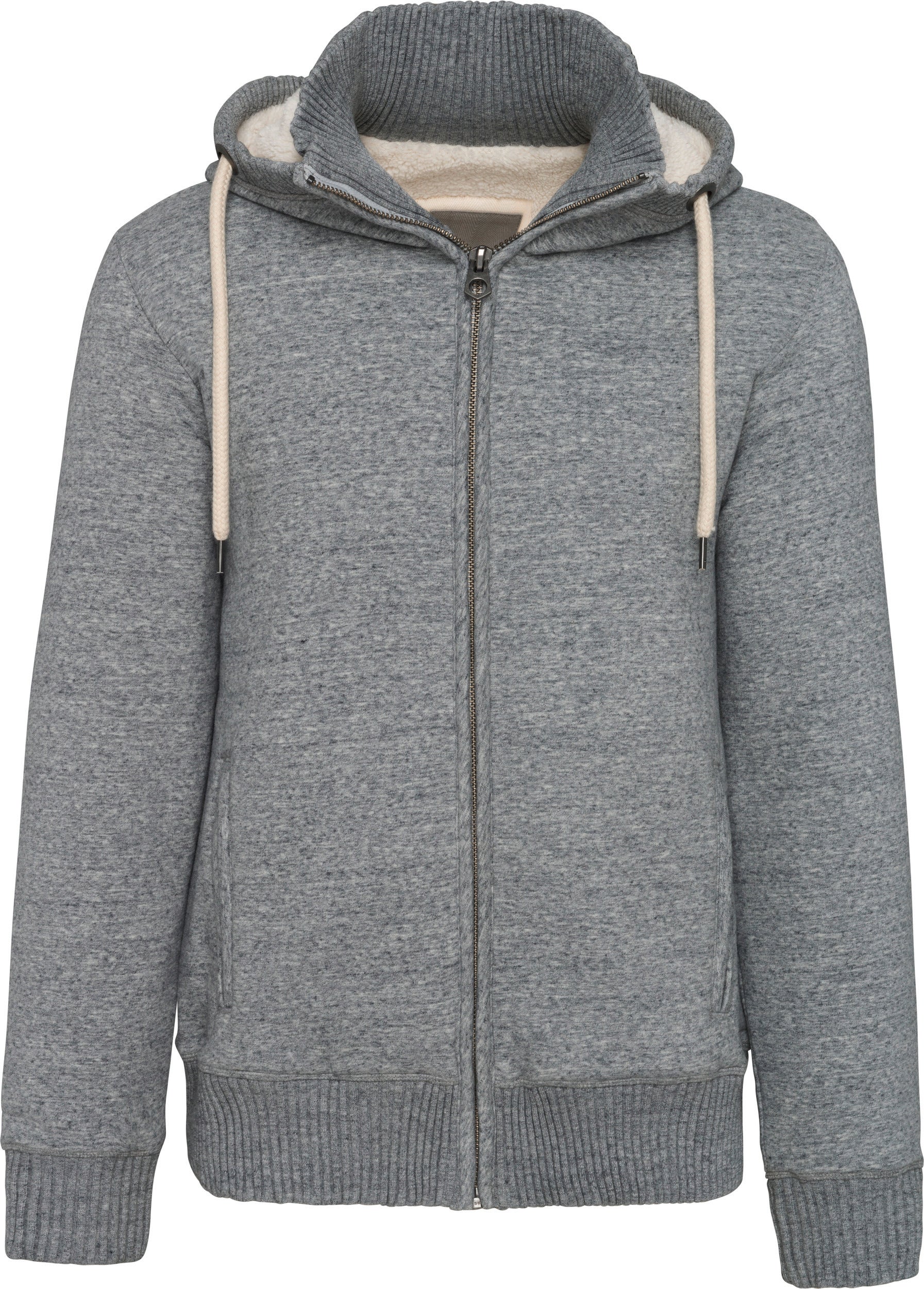 Heren vintage sherpa gevoerde fleece jas