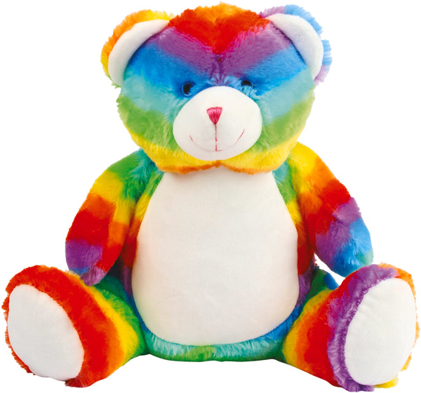 Zipped multicolored bear soft toy