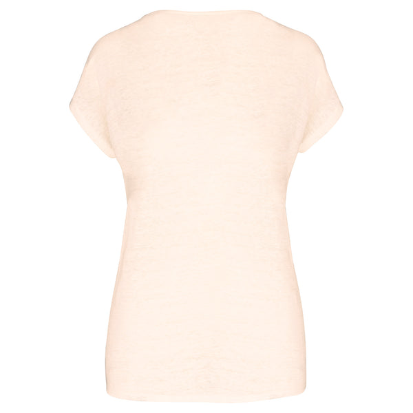 T-shirt en lin col V  femme - 190g