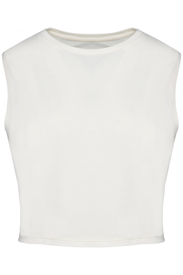 T-shirt crop sans manche femme - 165g