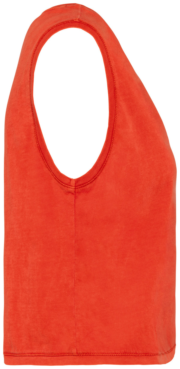 T-shirt crop sans manche femme - 165g