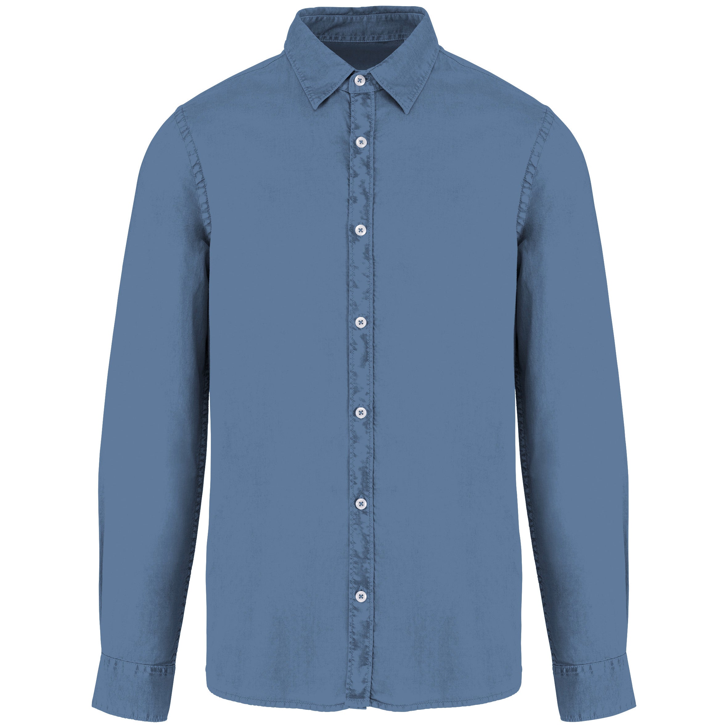 Chemise délavée en coton twill homme - 135g
