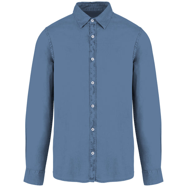 Chemise délavée en coton twill homme - 135g