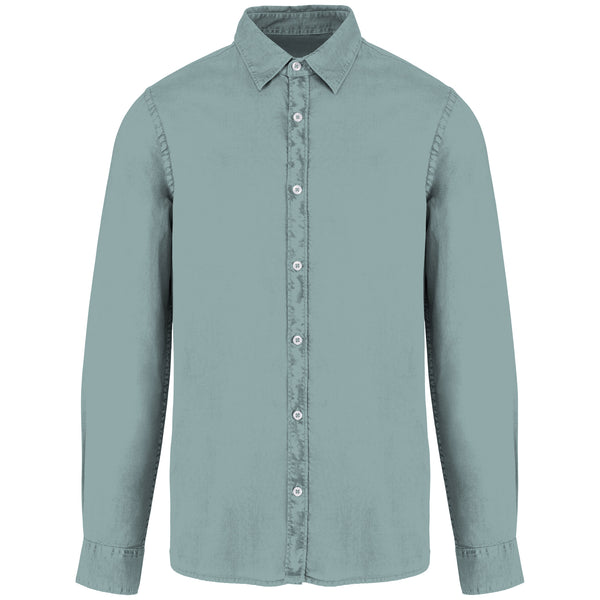 Chemise délavée en coton twill homme - 135g