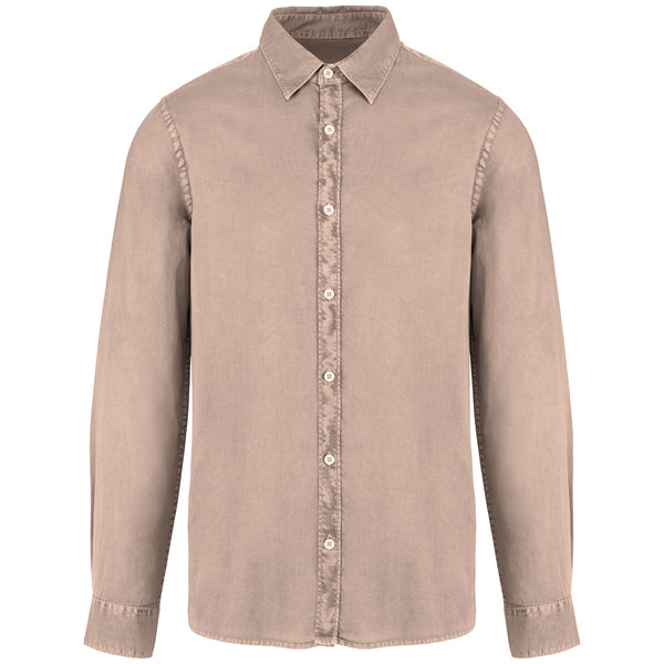 Chemise délavée en coton twill homme - 135g