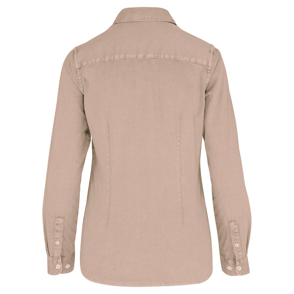 Chemise délavée en coton twill femme - 135g