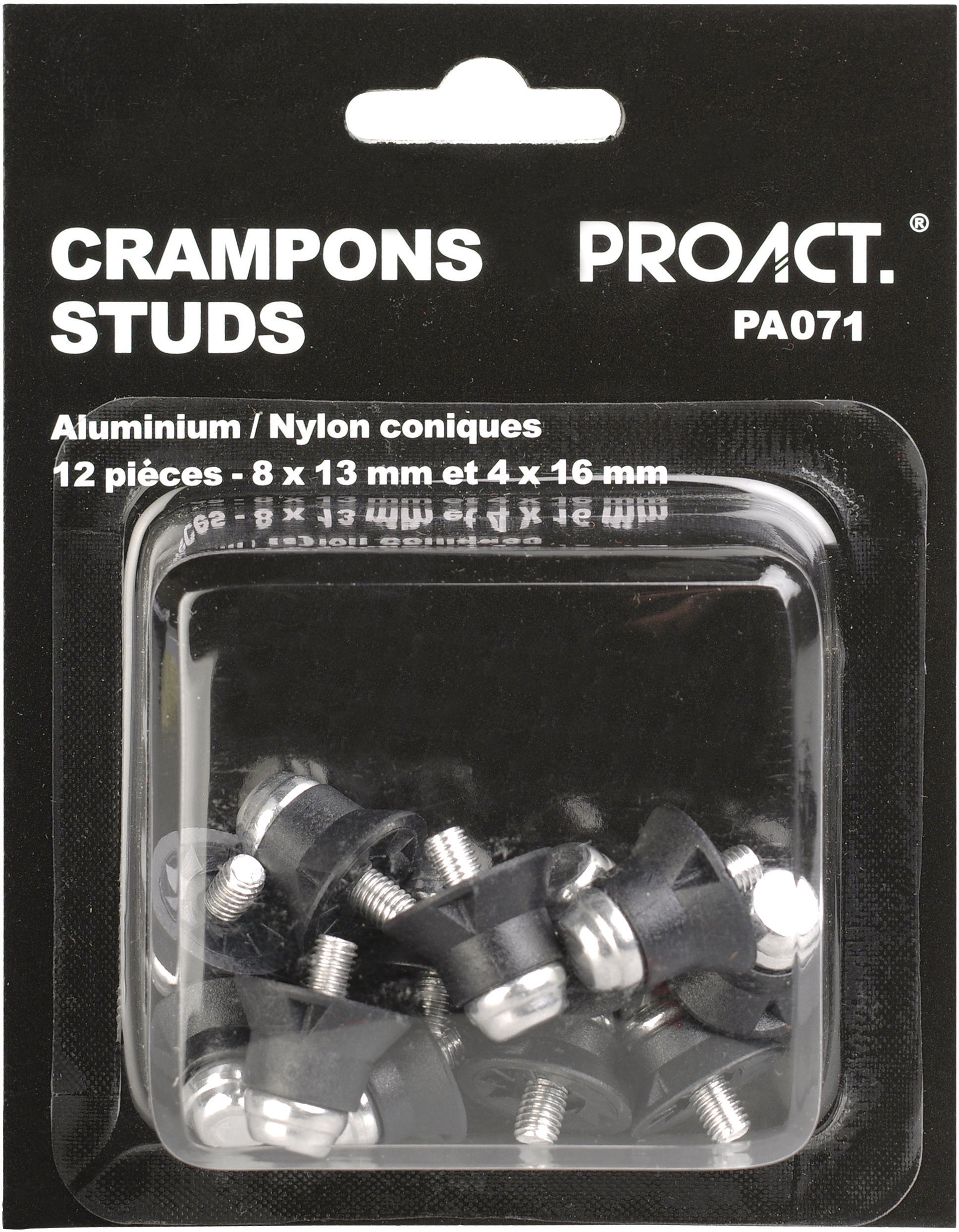Box of 12 mixed alu/nylon tapered crampons