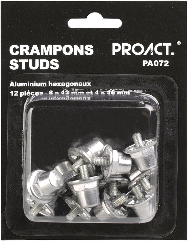 Box of 12 hexagonal aluminum studs