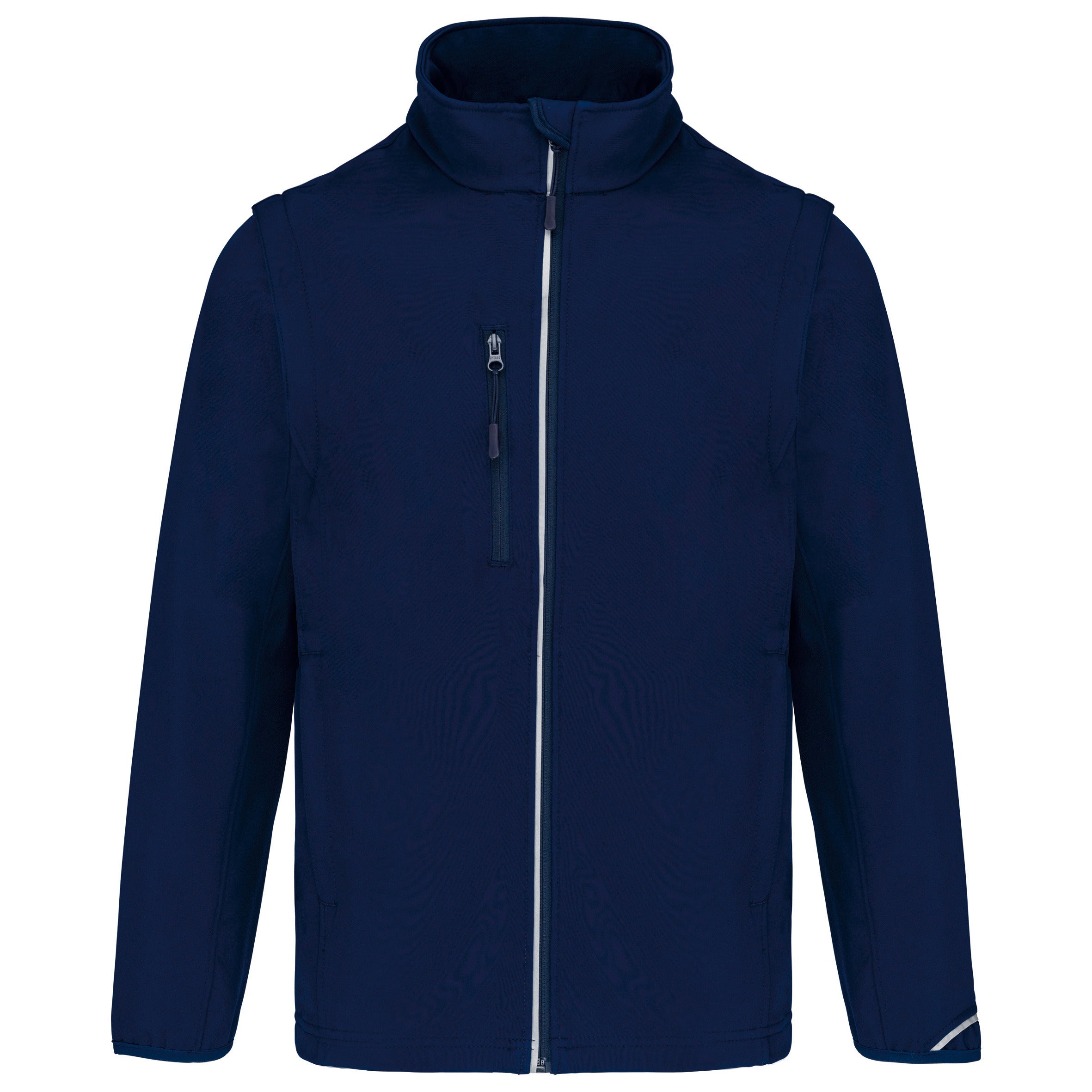 Unisex sports softshell jacket with detachable sleeves