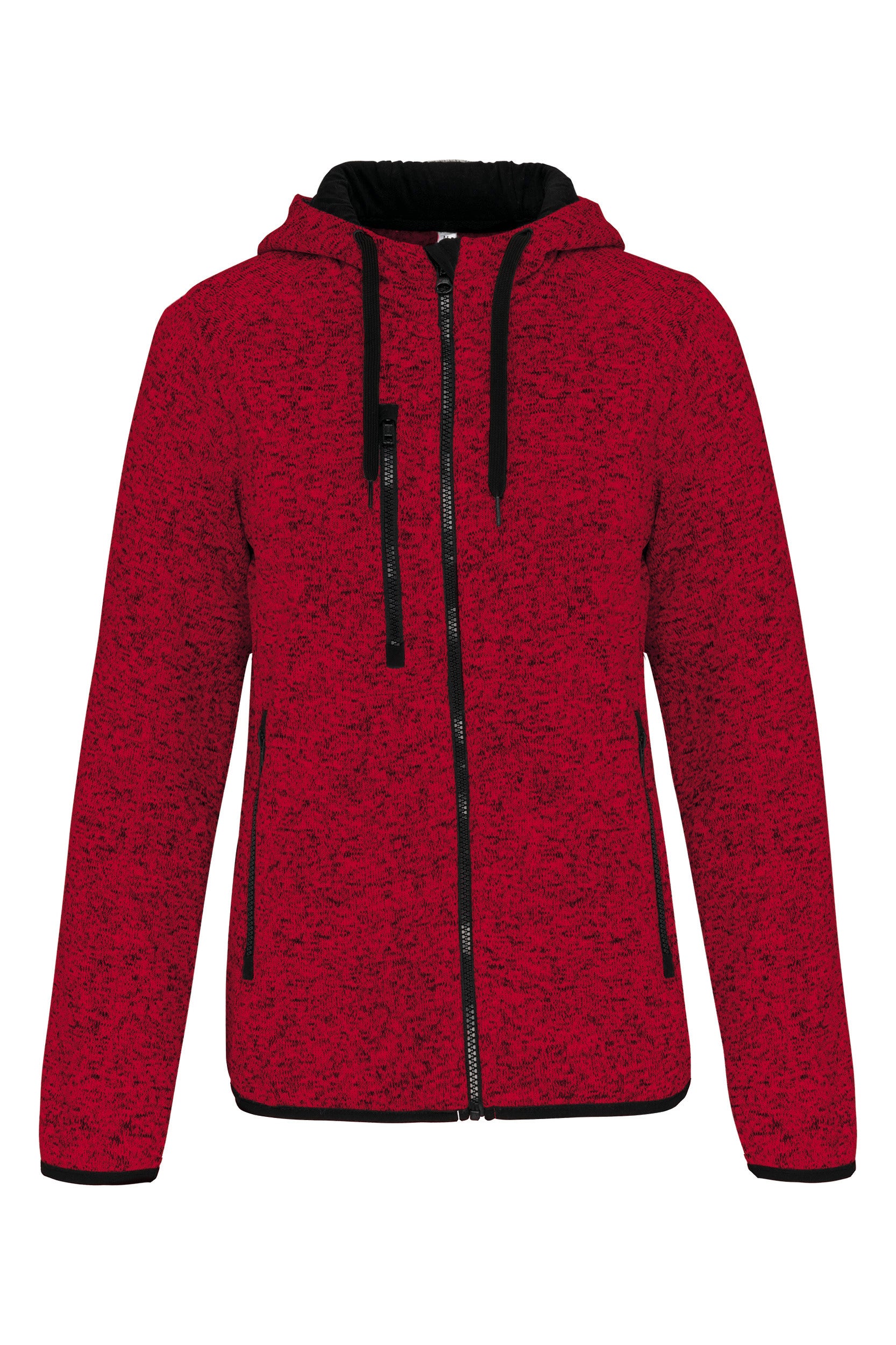 Veste à capuche chinée femme