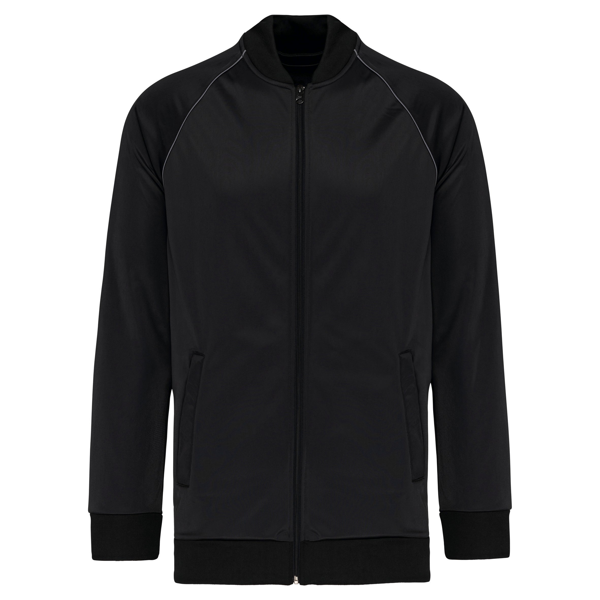 Zipped track jacket with unisex piping