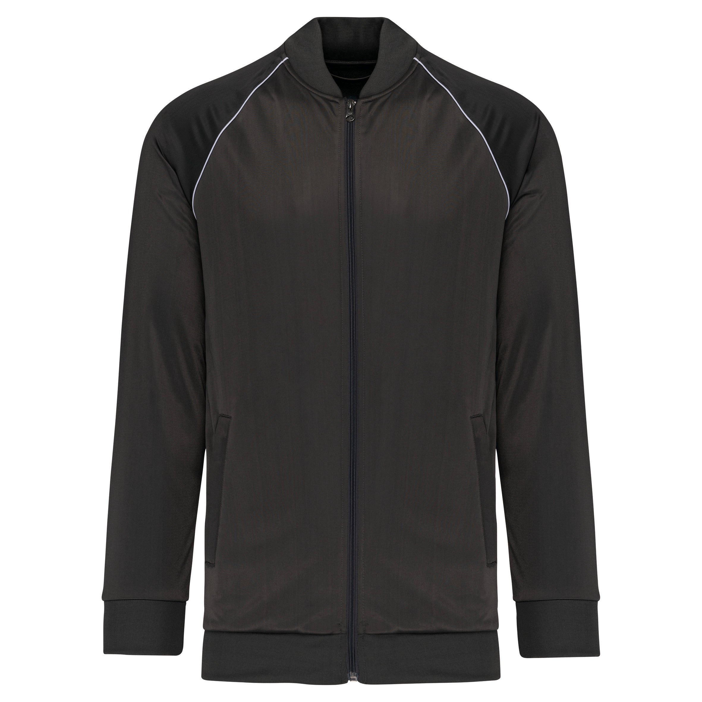 Zipped track jacket with unisex piping