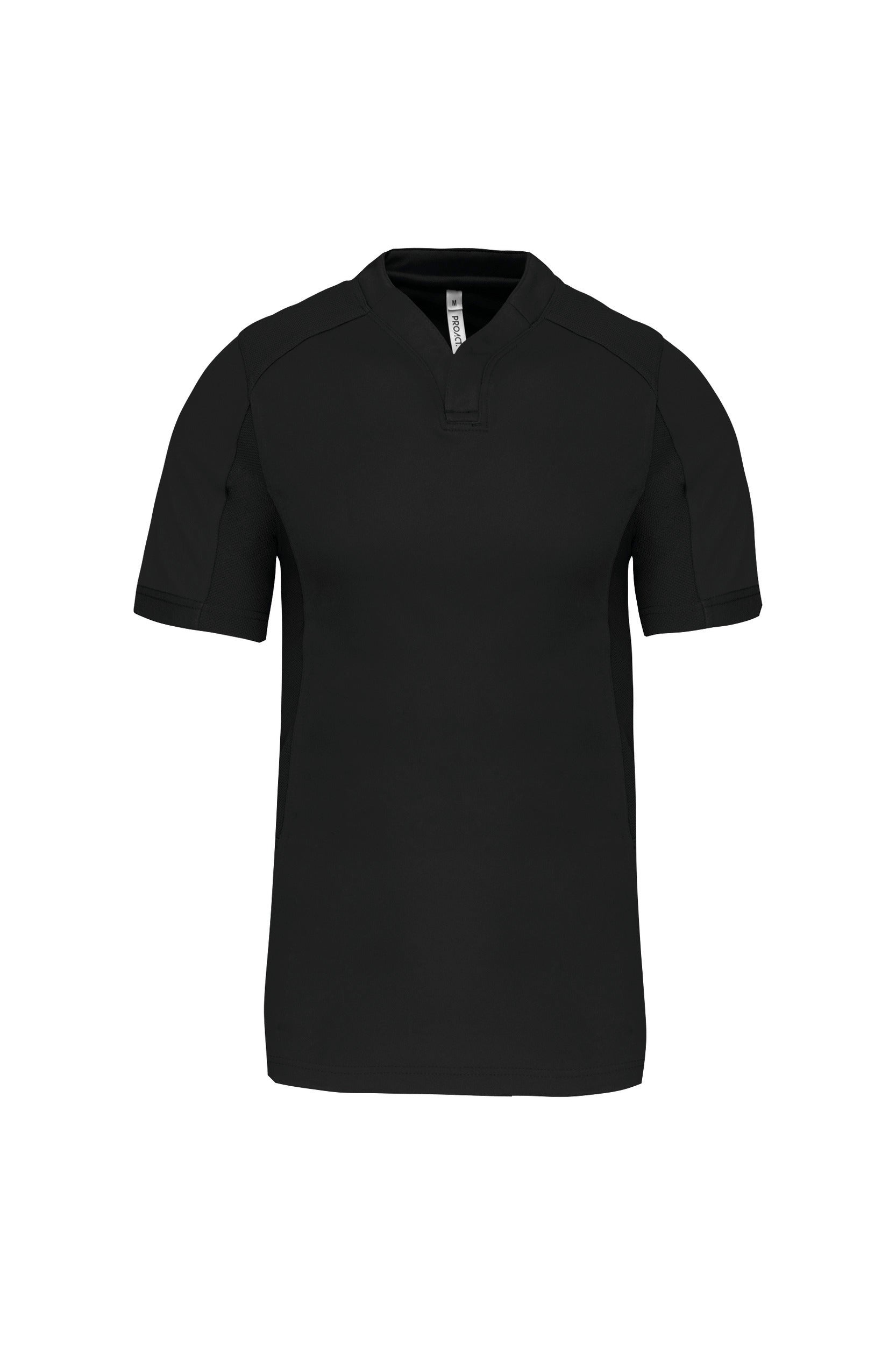 Unisex short-sleeved bi-material rugby shirt