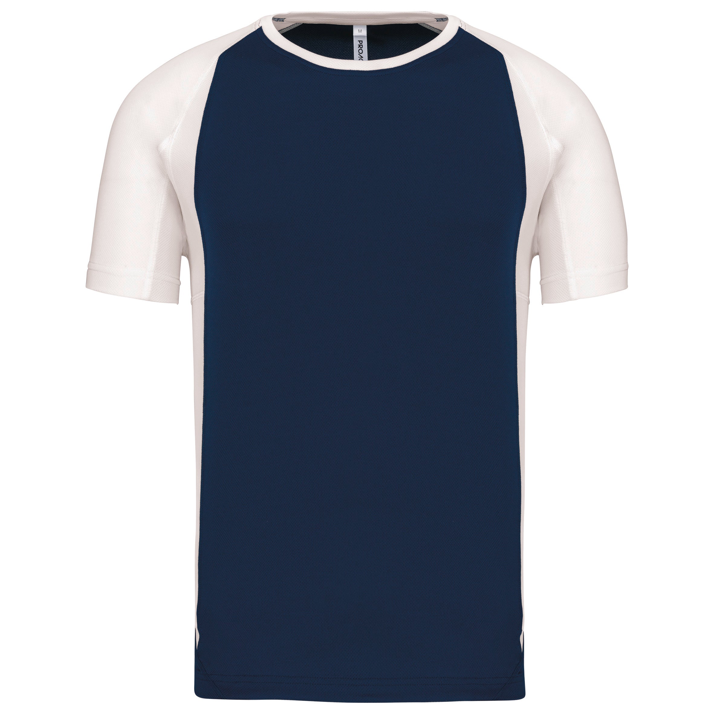 T-shirt de sport bicolore manches courtes unisexe