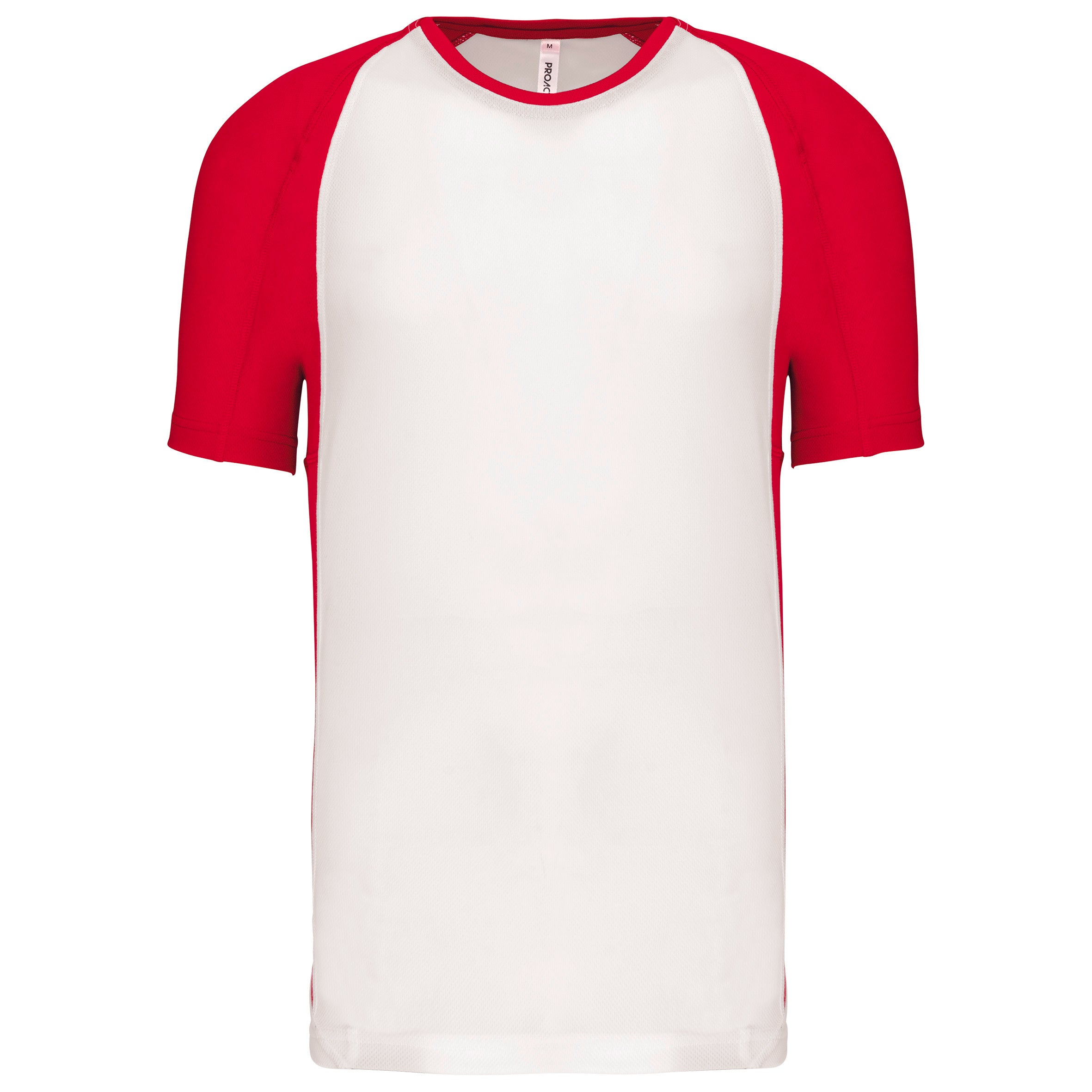 T-shirt de sport bicolore manches courtes unisexe