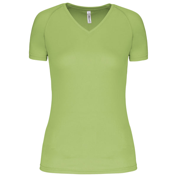 Dames sport-T-shirt met V-hals en korte mouwen