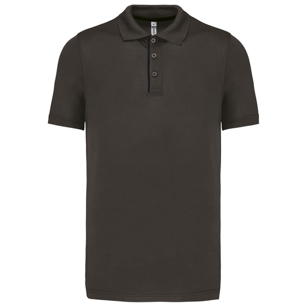 Short-sleeved sports piqué polo shirt